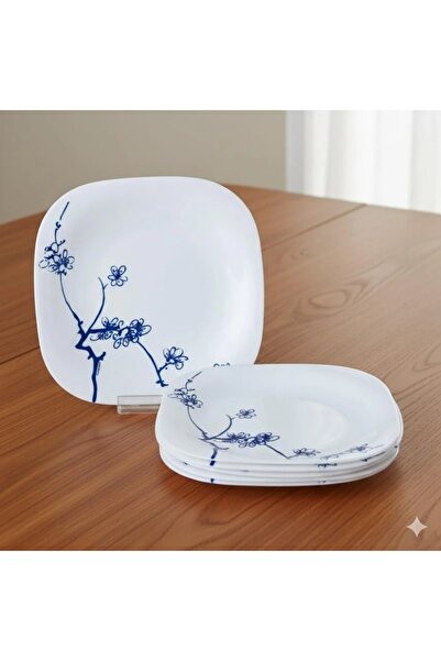 Dania طقم أطباق لتقديم الحلويات والفواكه الأركوبالية المربعة، 6 قطع، مقاس 19 سم