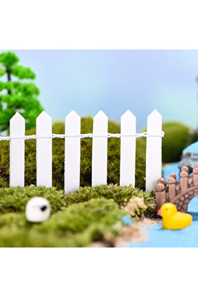 Choice سياج خشبي أبيض مصغر لحديقة الجنيات، 5 × 90 سم، ملحقات حديقة صغيرة يمكن...