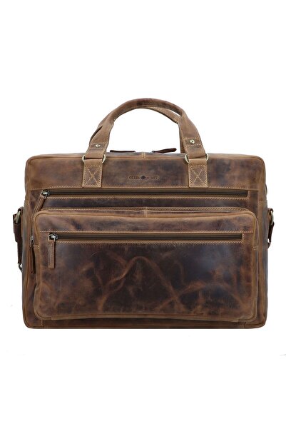 Greenburry Vintage Aktentasche Leder 43 cm Laptopfach