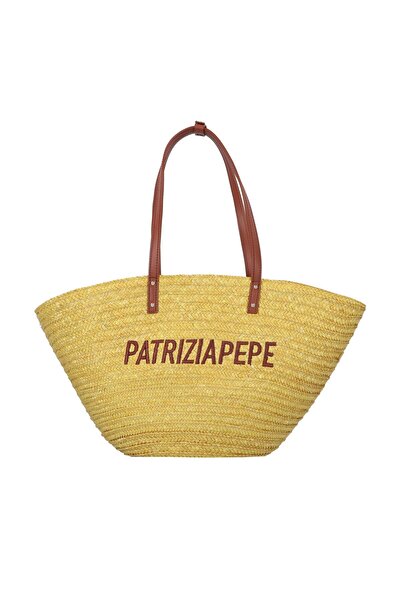 Patrizia Pepe Sommer Stroh Shopper Tasche 51 cm