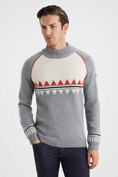 Hemington Kaşmir Karışım Lupetto Yaka Gri Kazak