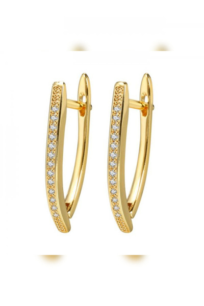 OEM 14K Gold Plated Earrings with Zirconium Crystals Vela