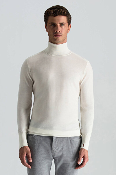 Hemington Slim Fit Beyaz Activewear Merino Yün Triko