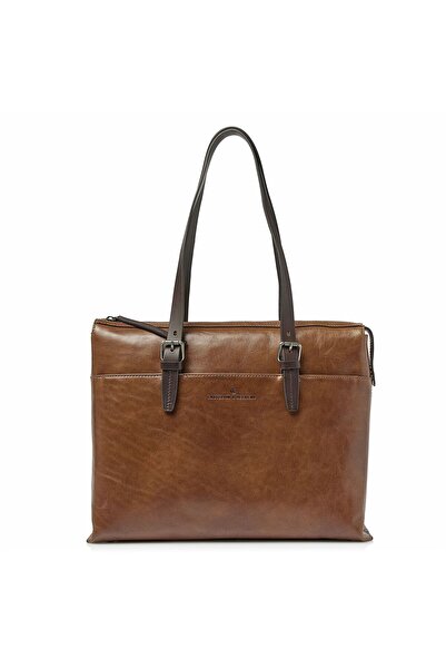 Castelijn & Beerens Rien Schultertasche RFID Schutz Leder 40 cm Laptopfach