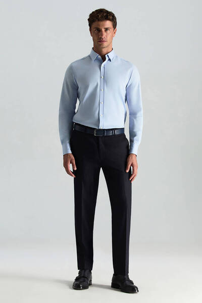 Hemington Saf Pamuk Mavi Gömlek