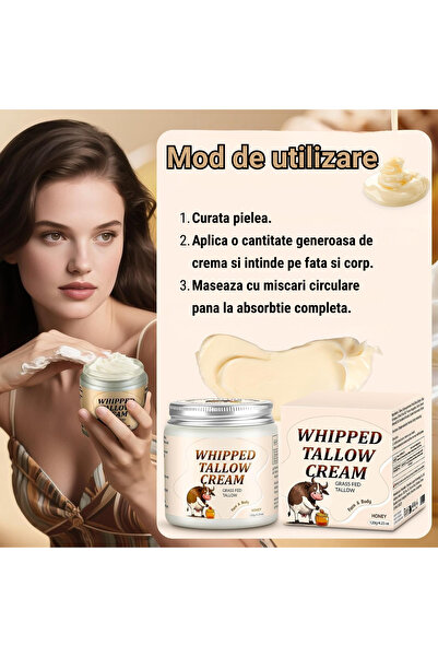 MEIDU cremă hidratantă cu seu de vită și miere, 120g, față și corp, piele uscată și sensibilă