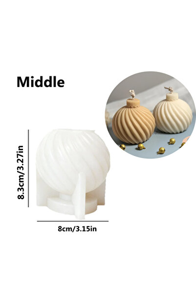 Choice قالب سيليكون متوسط الحجم على شكل كرة حلزونية مخططة لصنع الشموع، قوالب ...