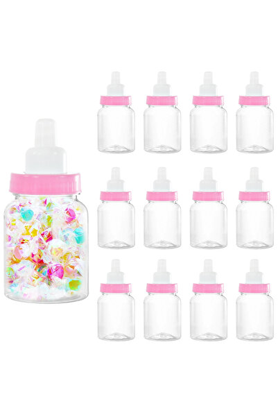 Choice 12 زجاجة وردية اللون لحفلات استقبال المولود الجديد، علب تغليف هدايا حلوى باللونين الأزرق والوردي، هدايا تذكارية لحفلات استقبال المولود الجديد للأطفال