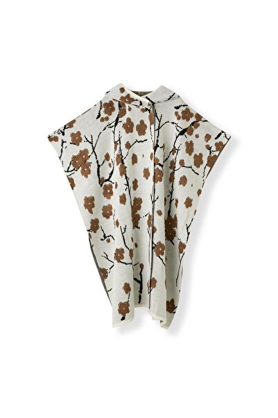 Uludağ Triko Kemik Kabartmalı Kapşonlu Kepenek