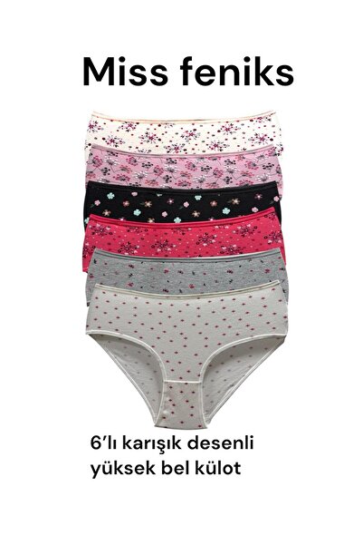 FENİKS İÇ GİYİM Kadın yüksek bel 6lı kilot