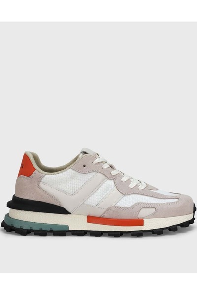 Lufian 111230272 Auke Sneaker Ανδρικά Δερμάτινα Παπούτσια ΛΕΥΚΟ