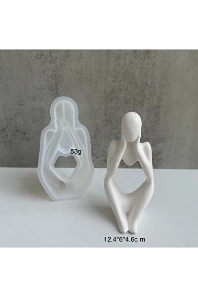 Choice قالب سيليكون ثلاثي الأبعاد على شكل تمثال مفكر، فن نورديك تجريدي، قالب زينة جبسية على شكل جسم بشري، إيبوكسي R.