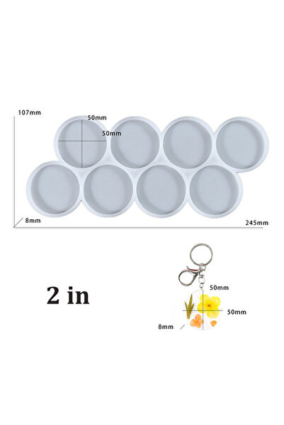 Choice قالب سيليكون دائري بدون ثقب بقطر 2 بوصة، بمقاس 1.25-2 بوصة، لصنع مجوهرات الراتنج، وقلادات، وسلاسل مفاتيح، وعلامات تعريف الحيوانات الأليفة.