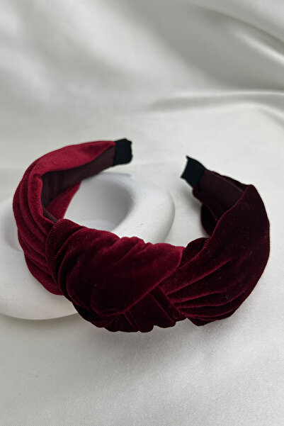 Modex تاج عتيق من المخمل المعقود باللون العنابي