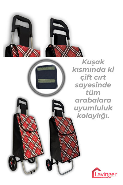 YAŞARYAPIMARKET Işık Pazar Arabası Torbası Brandalı Lüx