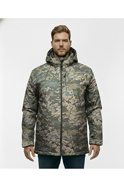 Lifeguard Büyük Beden Softshell Su Geçirmez Kapuşonlu Erkek Kaban 3XL-8L