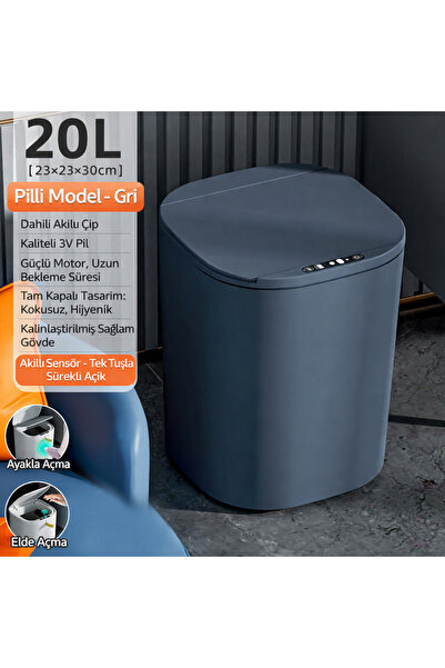 ADEFCO SENSÖRLÜ ÇÖP KOVASI 20L Otomatik Kapak Temassız