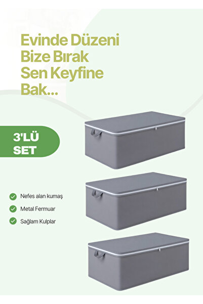 Saklı Çekmece 3 Adet Bazaaltı Hurç Gri