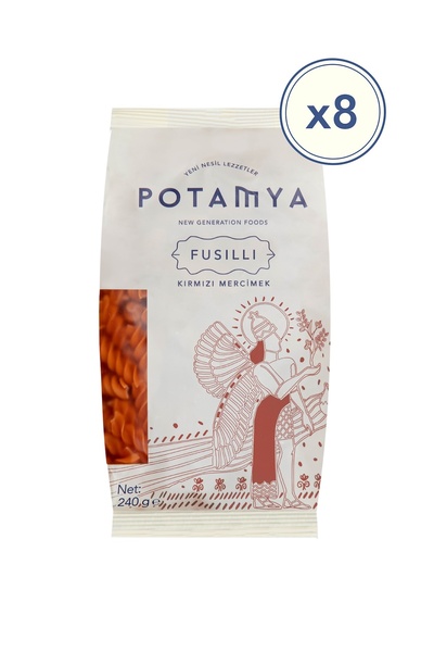 POTAMYA Glutensiz Konvansiyonel Kırmızı Mercimek Fusulli x8