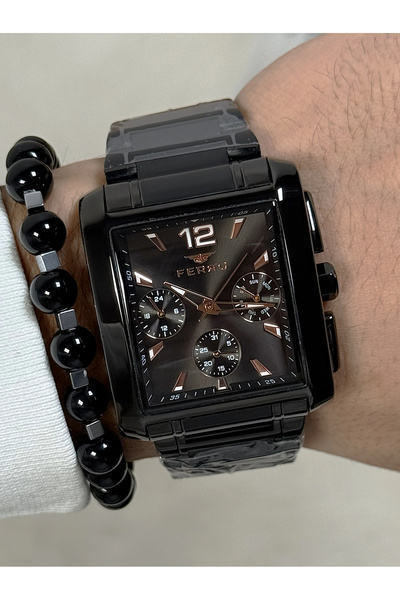 FERRO Siyah Çelik Kordon ERKEK Kol Saati FM11465AWT-G