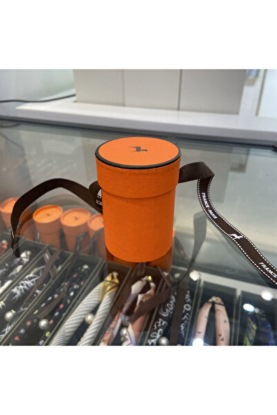 Choice other 7.5x5cm French Orange Cylinder Scarf Ribbon Gift Box Set High-en...