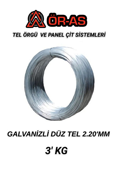 ÖR-AS TEL ÖRGÜ & PANEL ÇİT SİSTEMLERİ Galvanizli Tel -3 Kg - 2.20 mm - Bağlam...