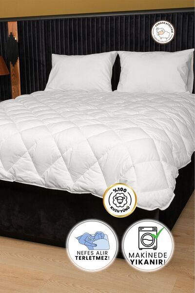 yasetex tasarım 100% Merino Wool Double Quilt Sleeping Set - Mattress Cover, 2 Pillows and Sheet as a Gift