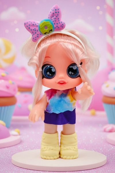 Global Toys Renkli Şeker Kız Konuşan Roza Bebek (30 cm)