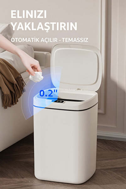ADEFCO Sensörlü Çöp Kovası 16L Otomatik Kapak Temassız