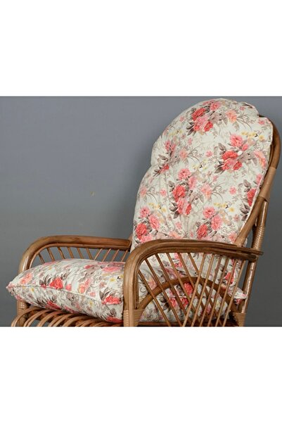 akdağ bambu Sallanan Sandalye Minderi Kırmızı Çiçekli Sadece Minder