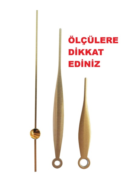 CNR SHOP Saat Mekanizması İçin Akrep Yelkovan Saniye Seti GOLD Renk (Malzeme ...