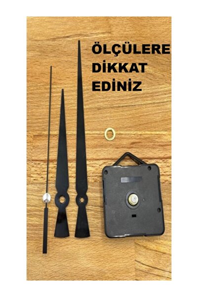 CNR SHOP Saat Makinesi, Akar Sessiz Duvar Saati Mekanizması, 14 MM şaft, Akrep-Yelkovan-Saniye-(ASKILI)