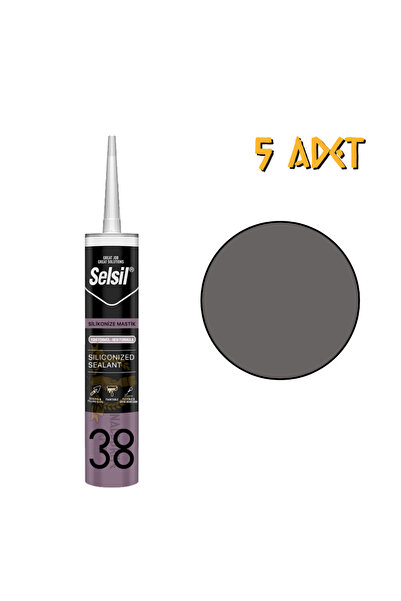 Selsil Silikonize Mastik ANTRASİT GRİ 500 gr. - 5 Adet