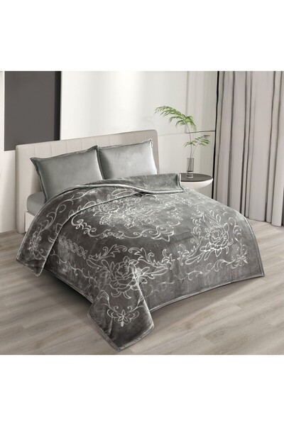 Roshen بطانية شتوي نفرين 6 كيلو محفور سادة بملمس فائق النعومة مقاس 200 في 240...