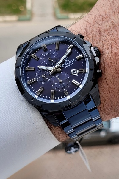 Daniel Klein Kasası Siyah Kordonu Lacivert Renk 46 Mm İç Göstergeleri Aktif F...