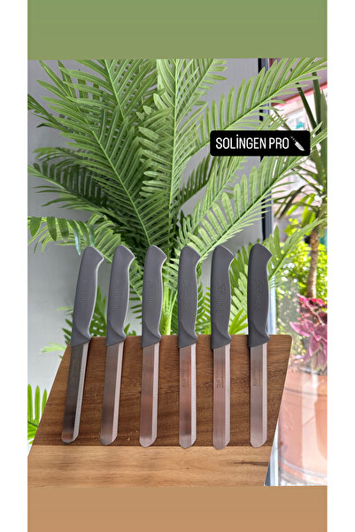 Solingen 6’lı Yeni Model Mikro Tırtıklı Sebze ve Meyve Bıçağı (GRİ)