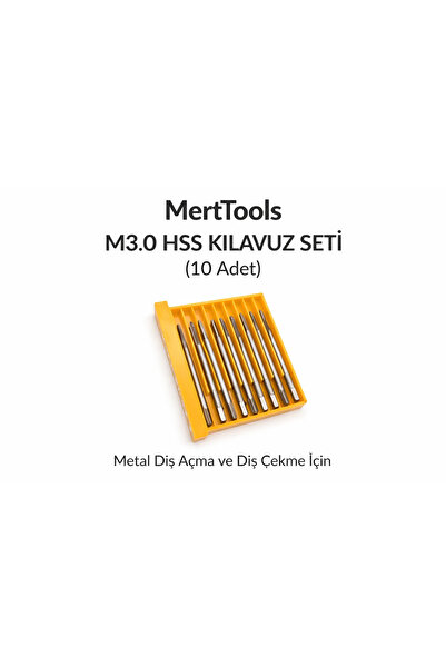 MertTools M3.0 HSS Kılavuz Seti – Metal Diş Açma Kılavuzu (10 Adet)