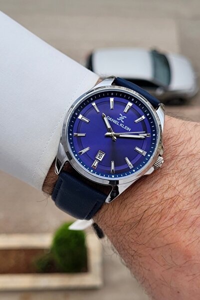 Daniel Klein Kasası Silver Kordonu Lacivert Renk 24 Ay Garantili 42 mm Takvim...