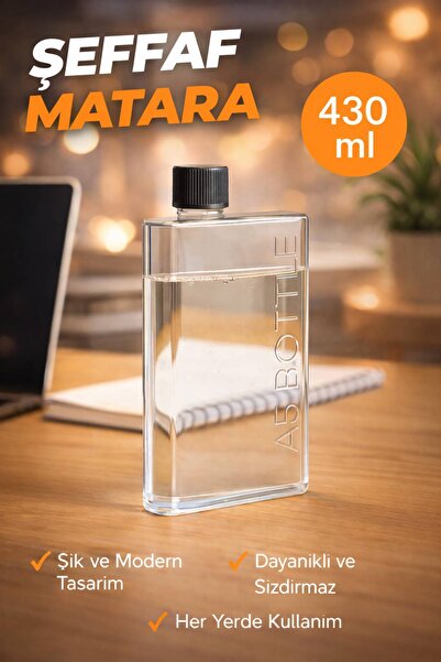 Open Home Concept Flexibottle A5 – Soğuk Kahve, Su, Meyve Suyu, Smoothie Taşıma Defter Matara- Şeffaf