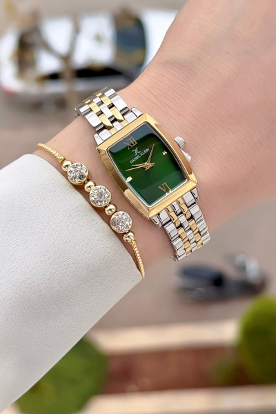 Daniel Klein Kadranı Yeşil Kordonu Gold Gri Renk Ayarlanabilir Kordonlu 26 mm...