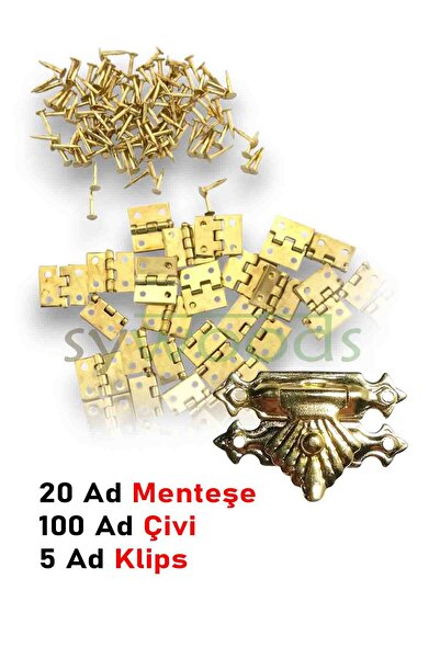 sywoods Mini Tavla Menteşe, Klips ve Çivi Hobi Maket Model Kutu Sandık Aksesuar Küçük Menteşe Set