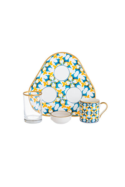 Bosphorus Glass طقم تقديم قهوة تركي زجاج مكون من 4 قطع