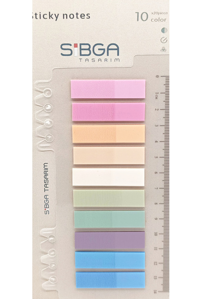sibga tasarım Şeffaf Plastik Postit Kitap Ayracı Post it Ayraç Postit Sticker Not Kağıdı 200 Yaprak