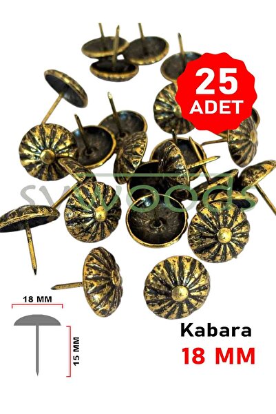 sywoods 25 Adet 18 mm Papatya Kabara Raptiye Hobi Çivisi Koltuk Çanta Tasarım...