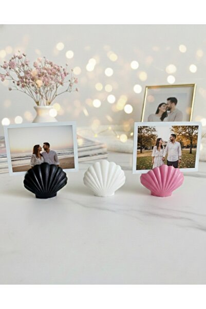 hediyesepetinde Deniz Kabuğu Figürlü Fotoğraf Tutucu | Dekoratif Masa Üstü Çe...