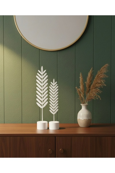 hediyesepetinde 🌿 Yaprak Figürlü Dekor | Minimalist Masa Üstü & Raf Süsü | 2...