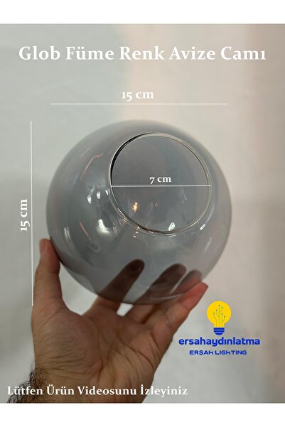 erşahaydınlatma Glob Avize Camı Füme Renk 15 Lik