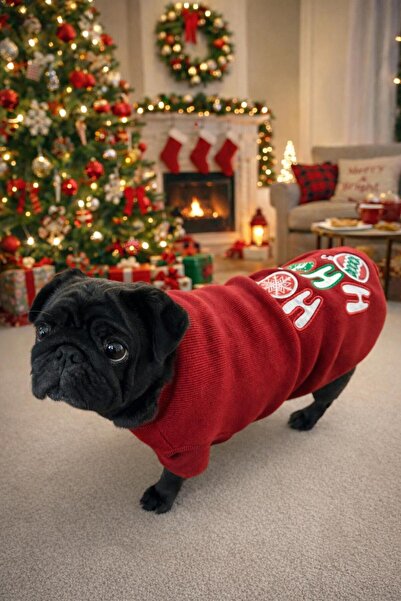 GedyCo Hohoho Bordo Small Breed Dog Stretch Fabric Sweatshirt