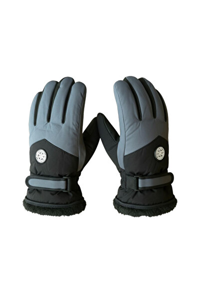 Mustran قفازات مقاومة للماء مبطنة بالفرو السميك للشتاء والتزلج على الجليد وركوب الدراجات الهوائية في الهواء الطلق مقاس L-XL – للجنسين