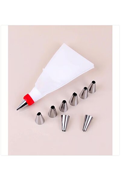 Parmend Life Krema Sıkma Torbası Seti 10 Parça Kek Süsleme Torbası Paslanmaz Çelik Uçlu Acr